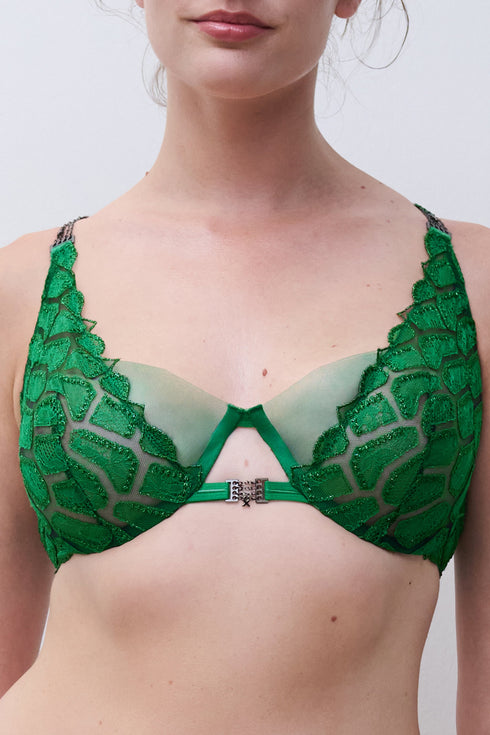 Chantelle Reptilia Lace Unlined Plunge Bra